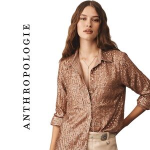 Anthropologie Remie Sequin Buttondown XL